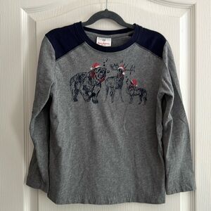 Hanna Andersson Boys Long Sleeve 120 Christmas Shirt